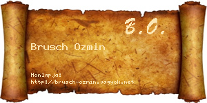 Brusch Ozmin névjegykártya